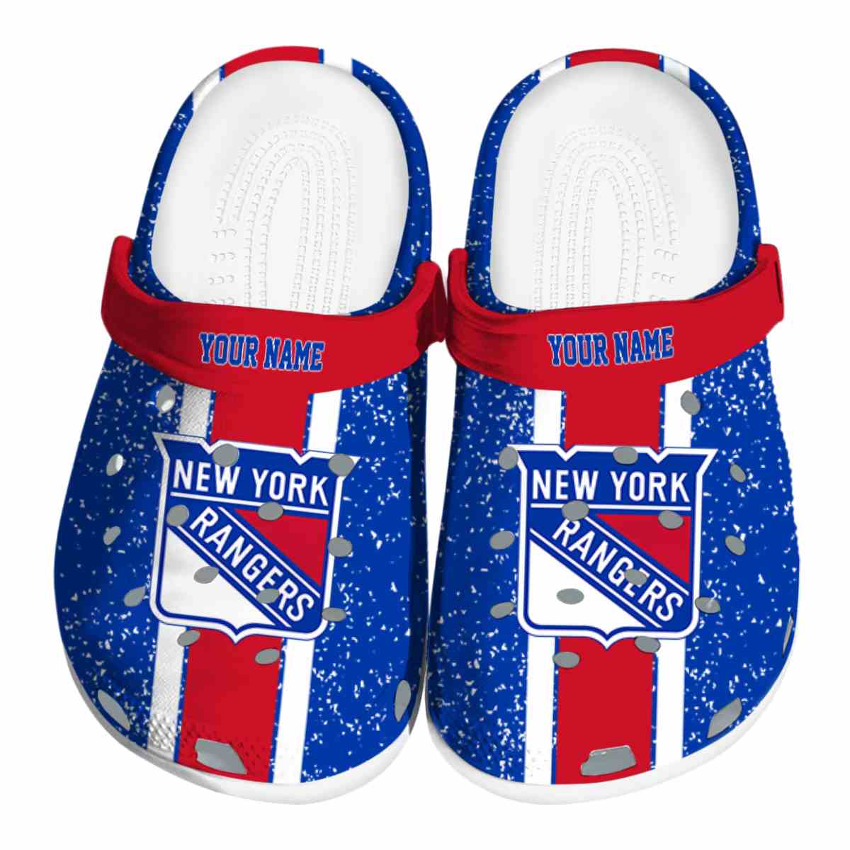 New York Rangers NHL Sport Crocs Crocband Clogs Shoes Comfortable For Men Women and Kids