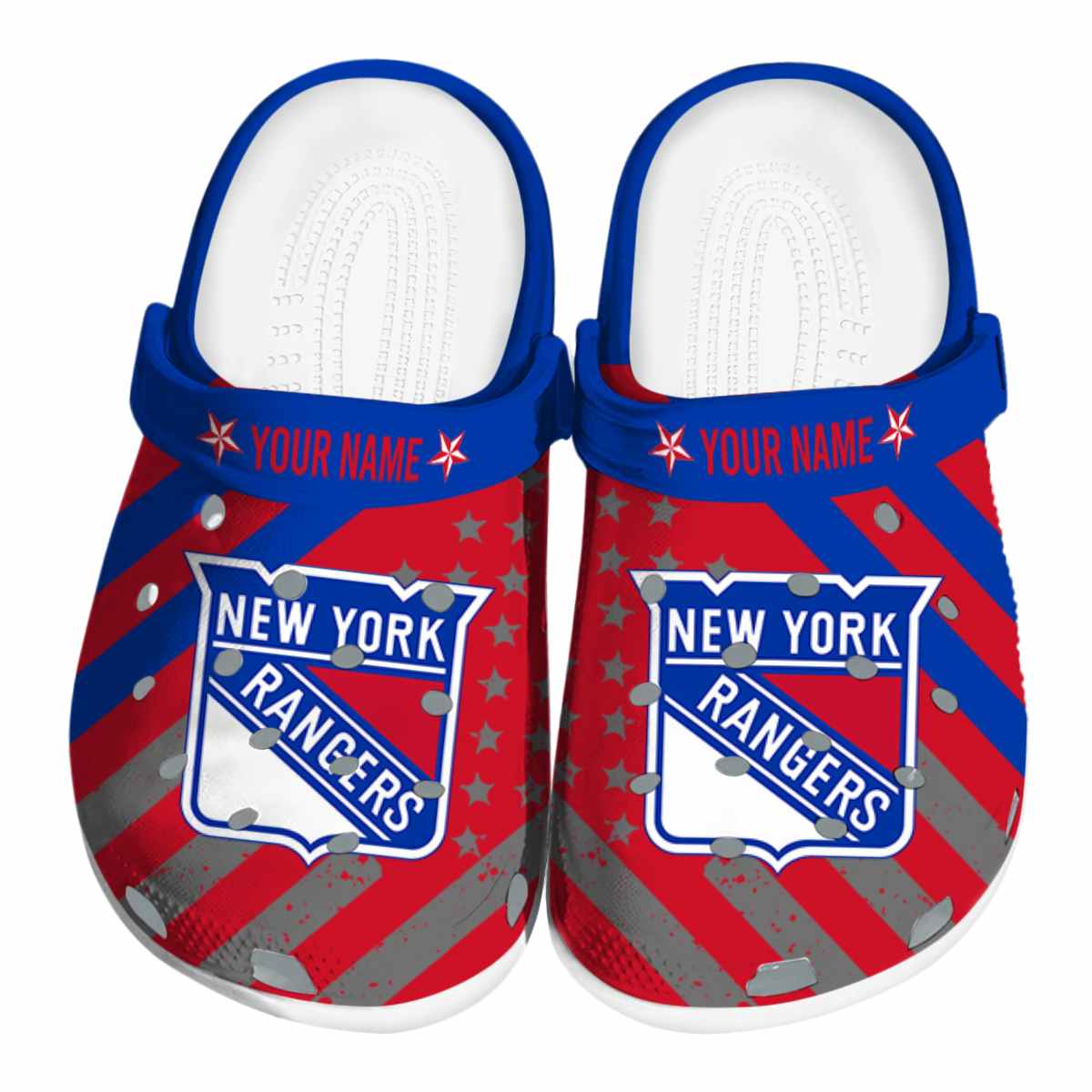 New York Rangers NHL Sport Crocs Crocband Clogs Shoes Comfortable For Men Women and Kids