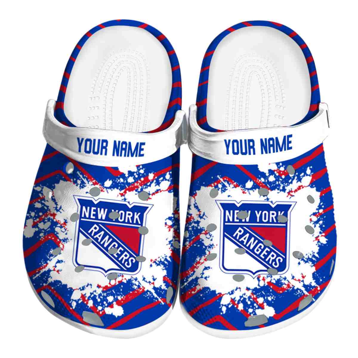 New York Rangers NHL Sport Crocs Crocband Clogs Shoes Comfortable For Men Women and Kids