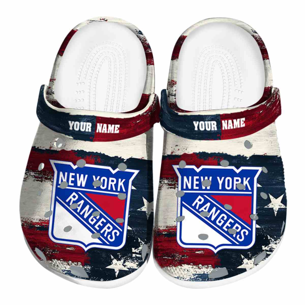 New York Rangers NHL Sport Crocs Crocband Clogs Shoes Comfortable For Men Women and Kids