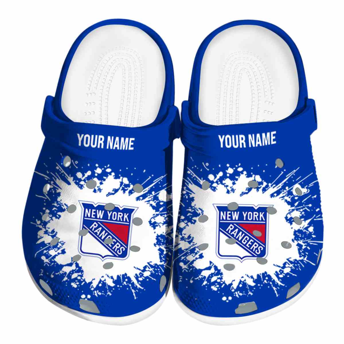 New York Rangers NHL Sport Crocs Crocband Clogs Shoes Comfortable For Men Women and Kids