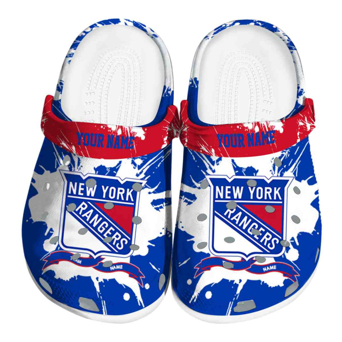 New York Rangers NHL Sport Crocs Crocband Clogs Shoes Comfortable For Men Women and Kids