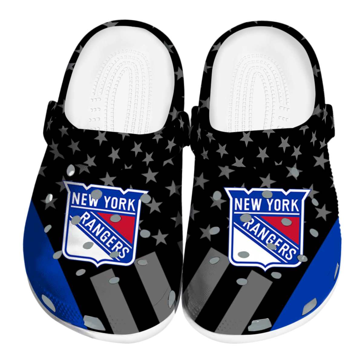 New York Rangers NHL Sport Crocs Crocband Clogs Shoes Comfortable For Men Women and Kids