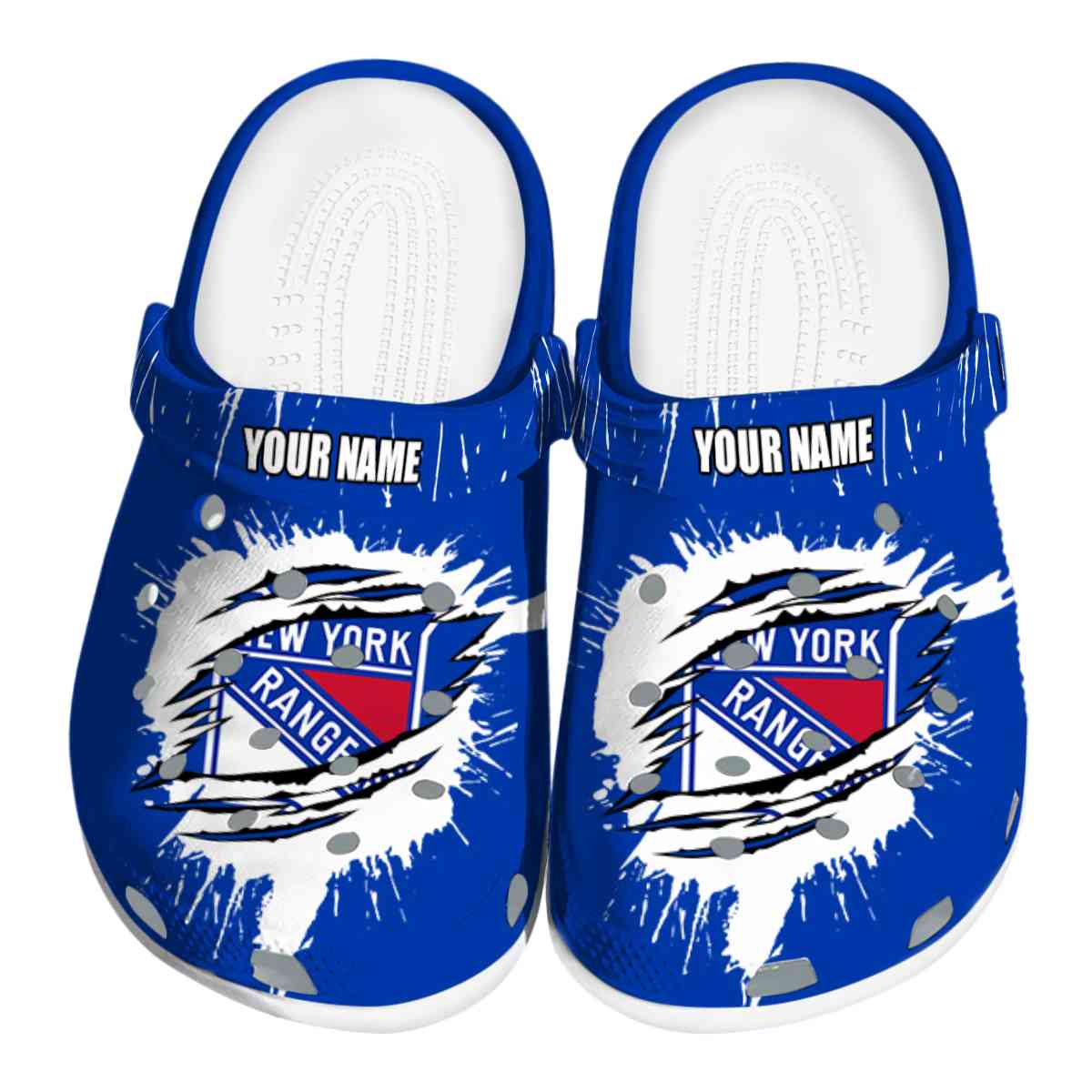 New York Rangers NHL Sport Crocs Crocband Clogs Shoes Comfortable For Men Women and Kids