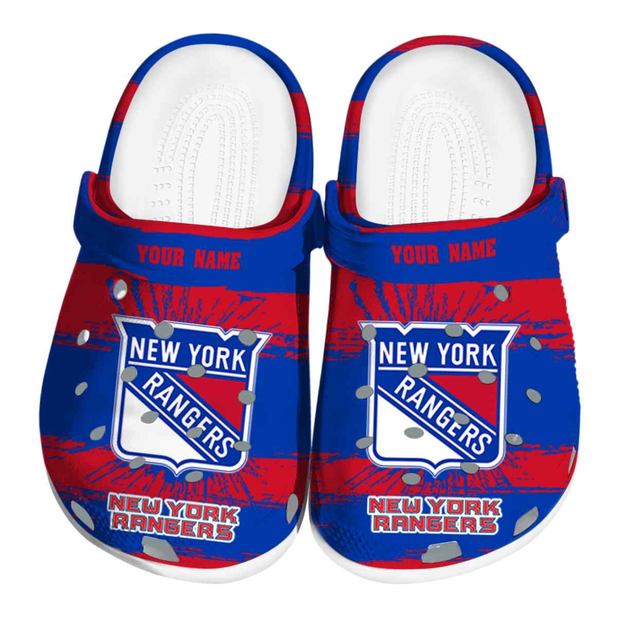 New York Rangers NHL Sport Crocs Crocband Clogs Shoes Comfortable For Men Women and Kids