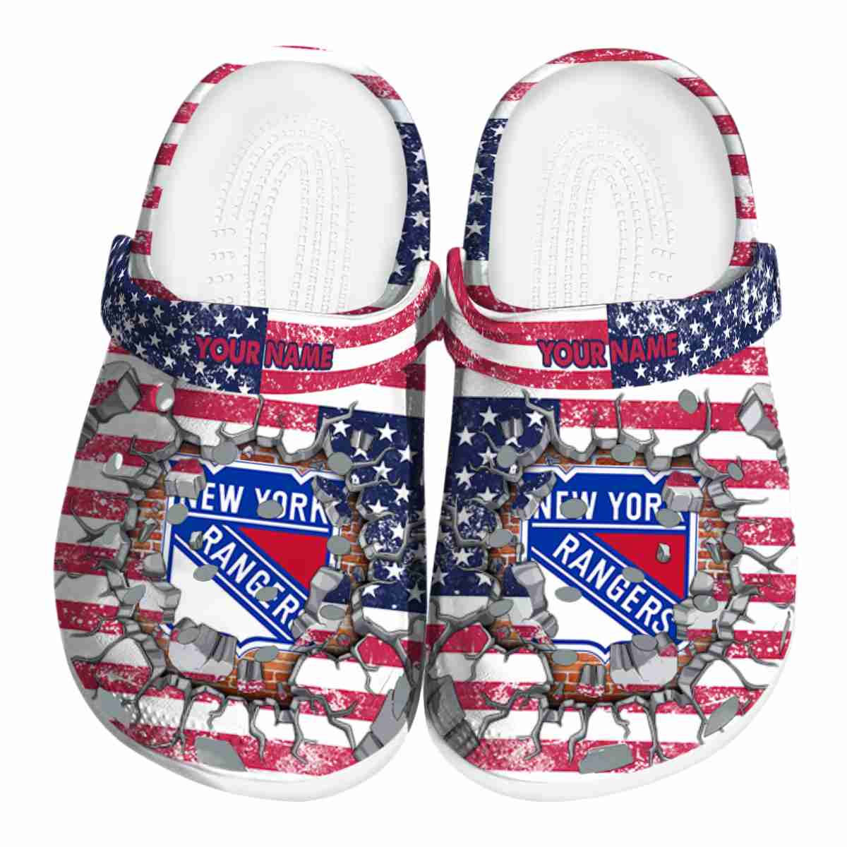 New York Rangers NHL Sport Crocs Crocband Clogs Shoes Comfortable For Men Women and Kids