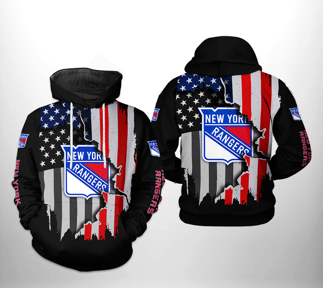New York Rangers NHL US FLag Team 3D All Over Print Hoodie, Zip Hoodie