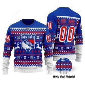New York Rangers Ugly Christmas Sweater Adult 3D Funny Matching for family