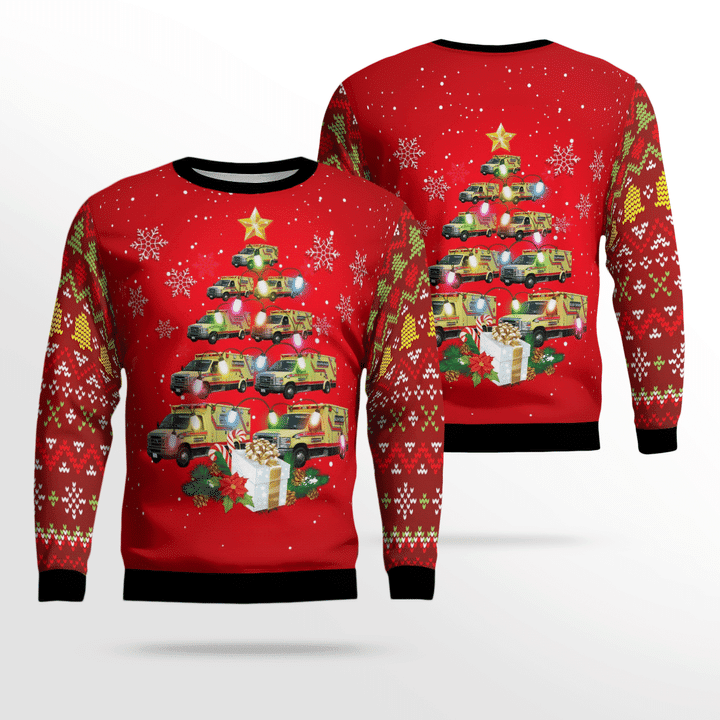 New York Superior Ambulance Service Ugly Christmas Sweater Adult 3D Funny Matching for family