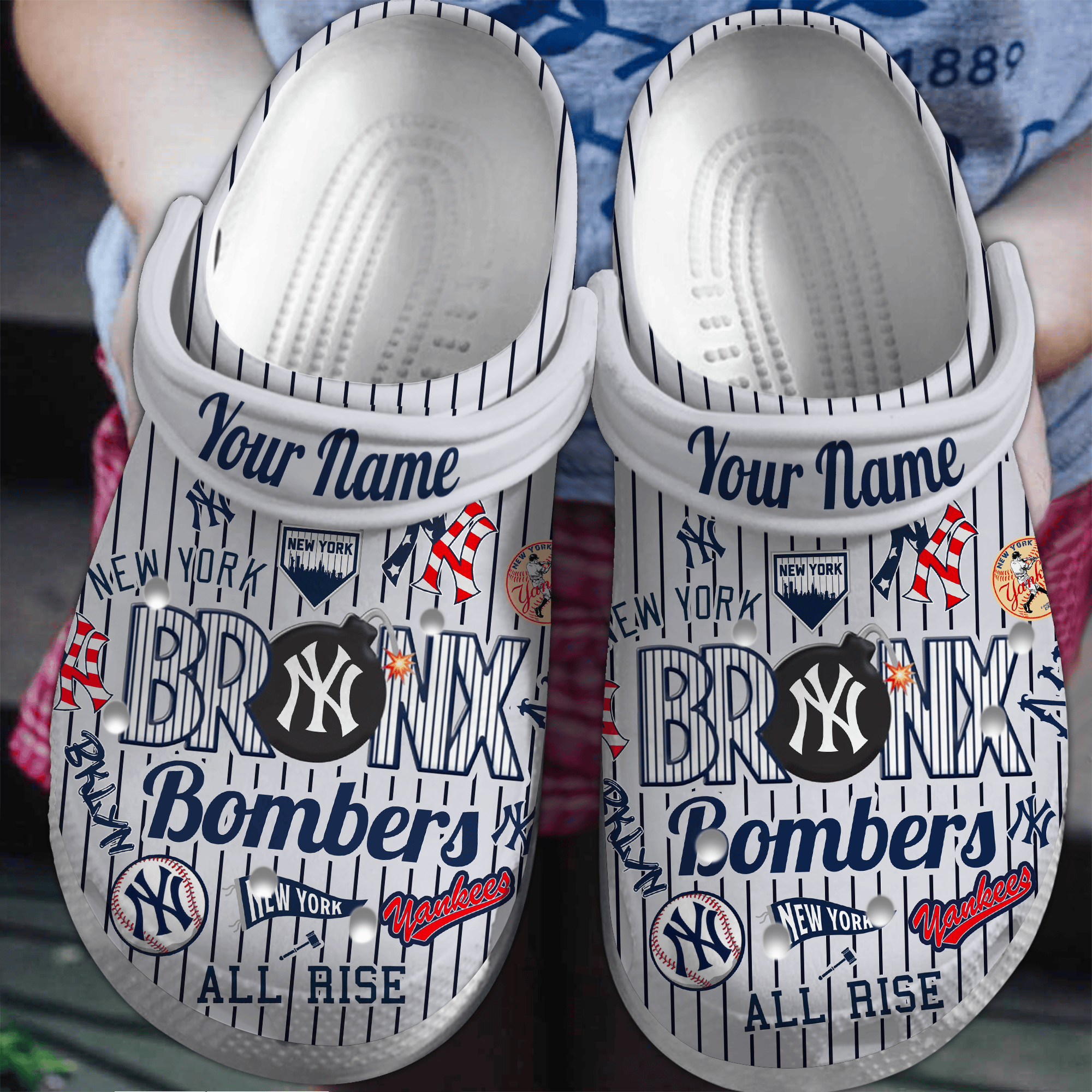 New York Yankees Baseball MLB Sport Crocs Crocband Clogs Shoes Comfortable For Men Women and Kids