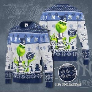 New York Yankees Grinch Ugly Christmas Sweater Adult 3D Funny Matching for family