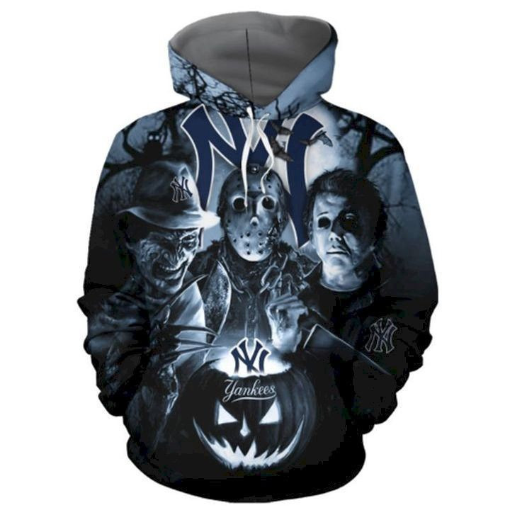 New York Yankees Halloween Horror Night 3D All Over Print Hoodie, Zip Hoodie