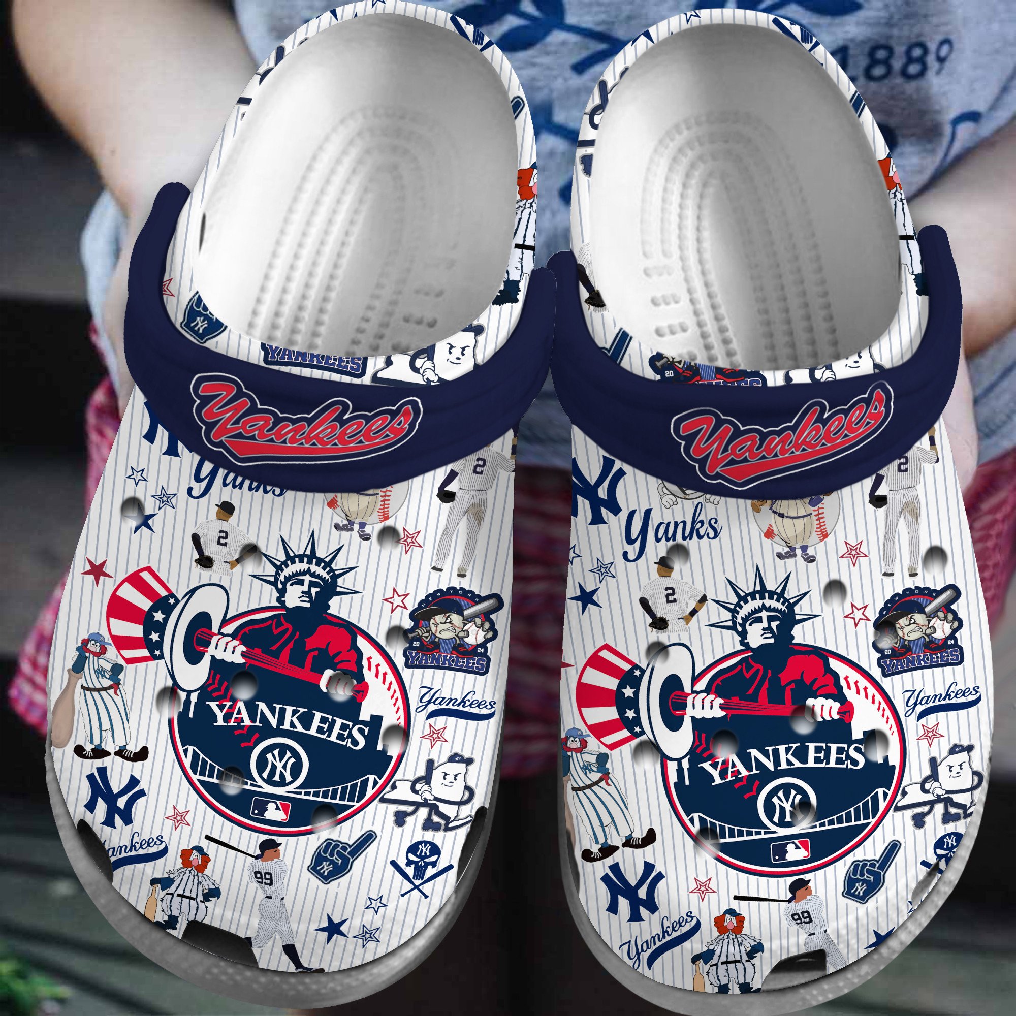New York Yankees MLB Sport Crocs Crocband Clogs Shoes Comfortable For Men Women and Kids