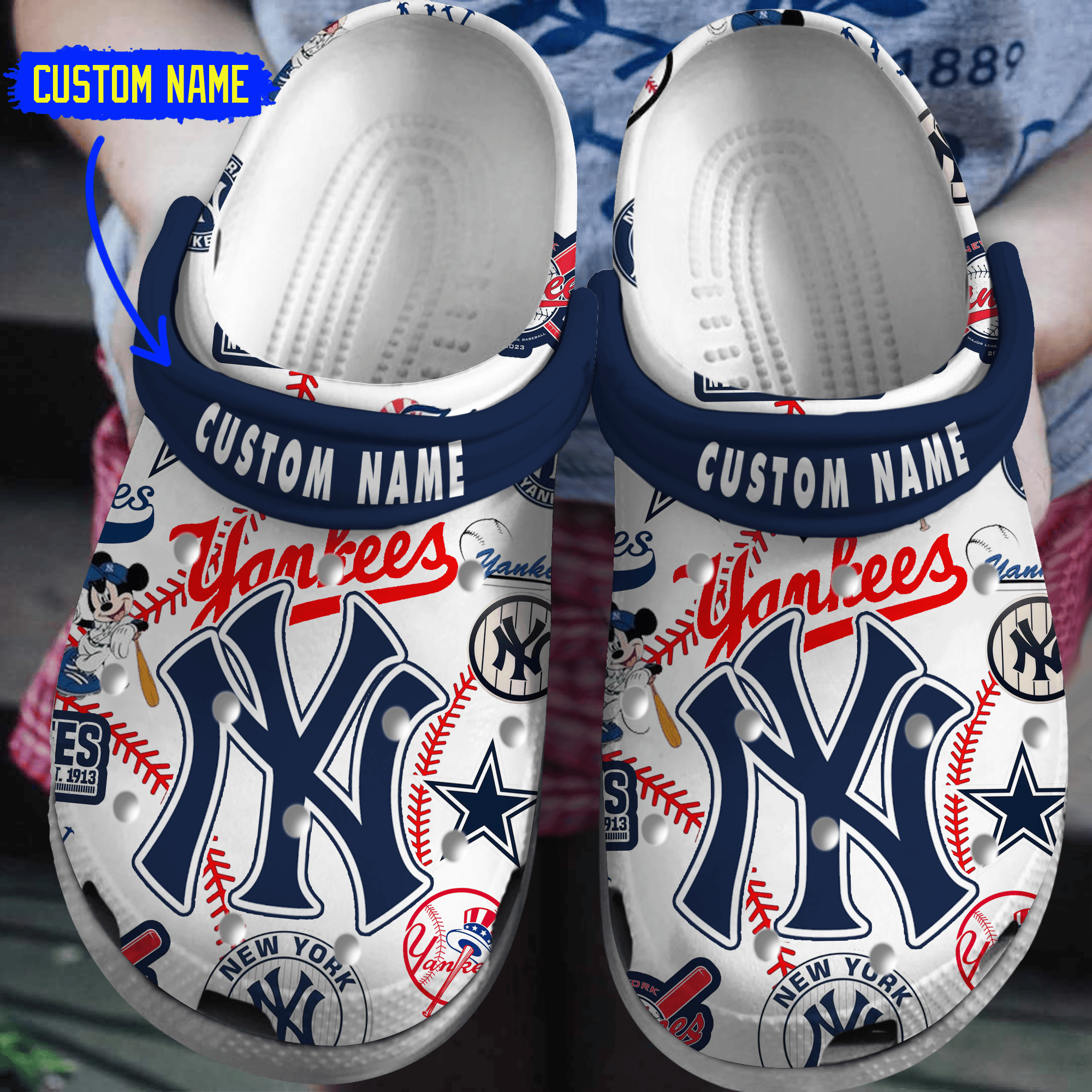 New York Yankees MLB Sport Crocs Crocband Clogs Shoes Comfortable For Men Women and Kids