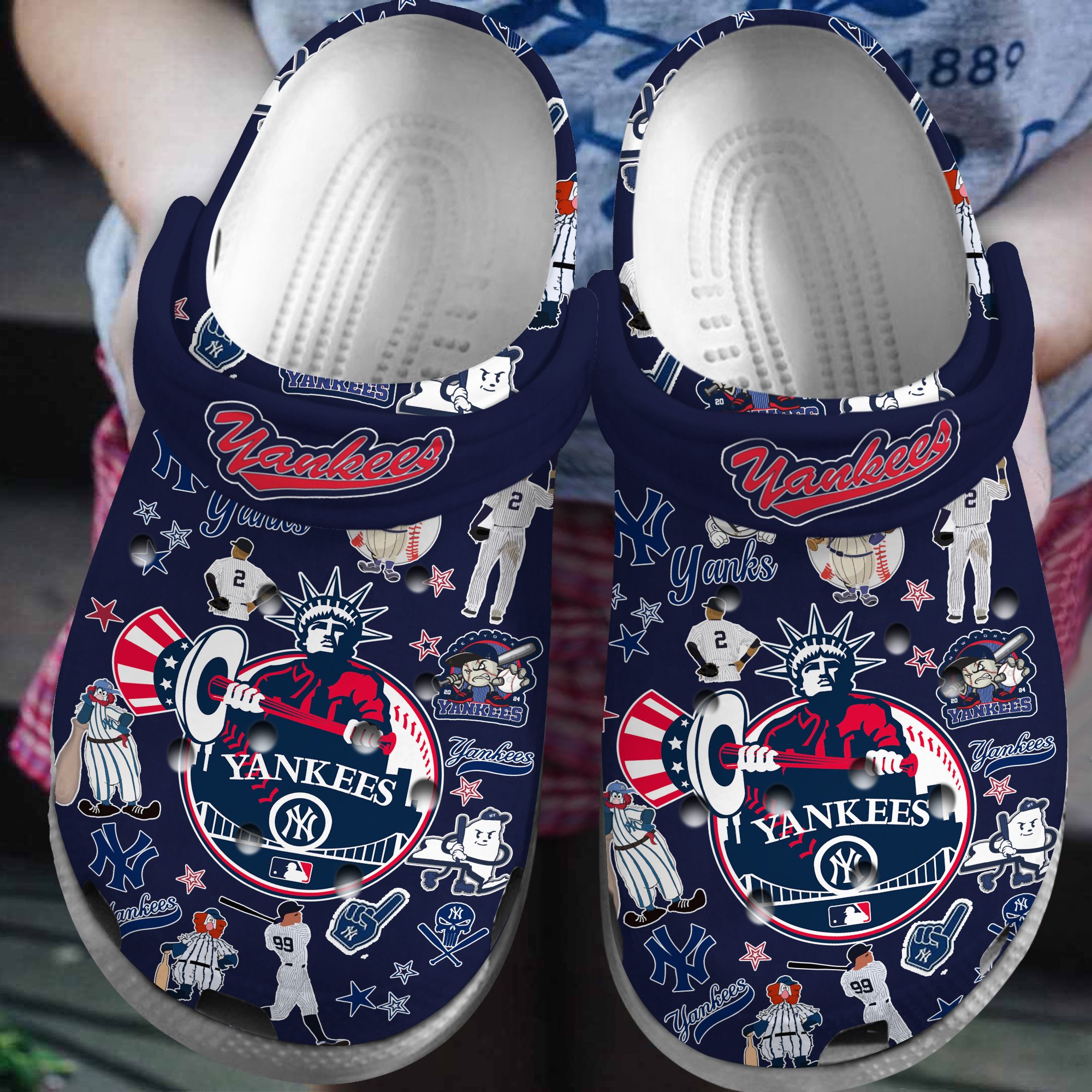 New York Yankees MLB Sport Crocs Crocband Clogs Shoes Comfortable For Men Women and Kids