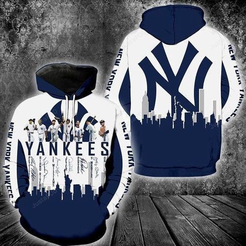 New York Yankees Team Signed New York City 3D All Over Print Hoodie, Zip Hoodie