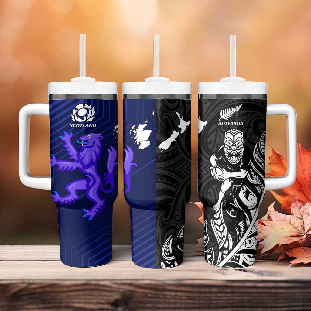 New Zealand and Scotland Rugby All Black Maori With Thistle Together Custom Stanley Cup 40 oz 30 oz Tumbler With HandleTVC2301322