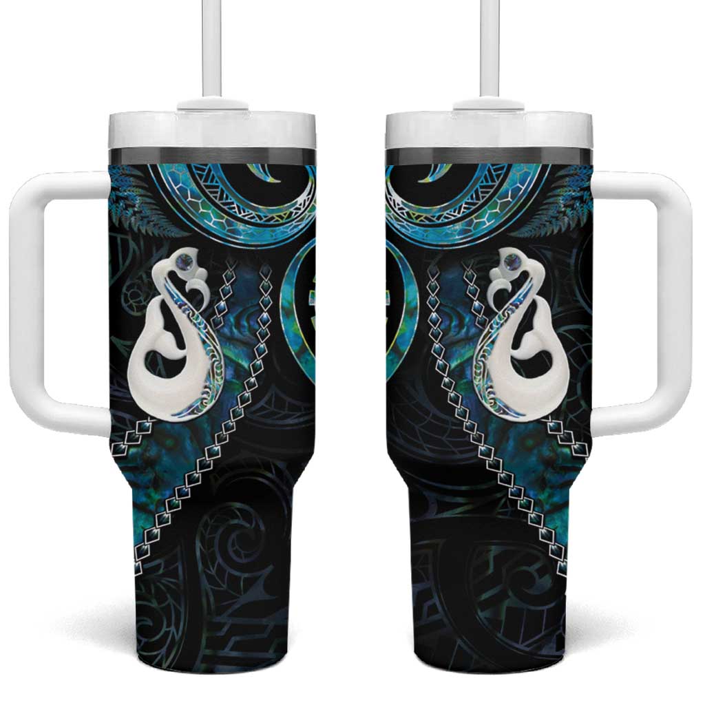 New Zealand Aotearoa Maori Manaia Paua Shell Glitter Turquoise Custom Stanley Cup 40 oz 30 oz Tumbler With HandleTVC2301370