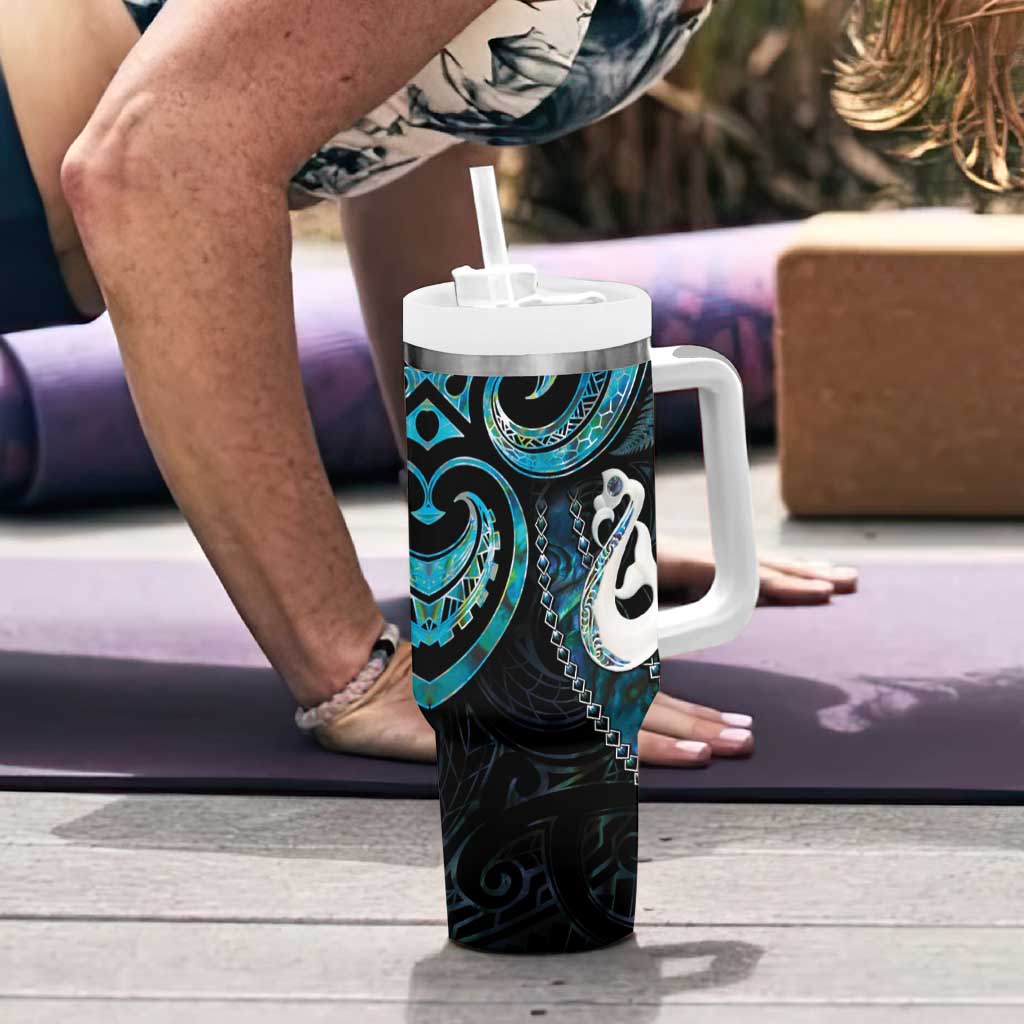 New Zealand Aotearoa Maori Manaia Paua Shell Glitter Turquoise Custom Stanley Cup 40 oz 30 oz Tumbler With HandleTVC2301370 - Image 6