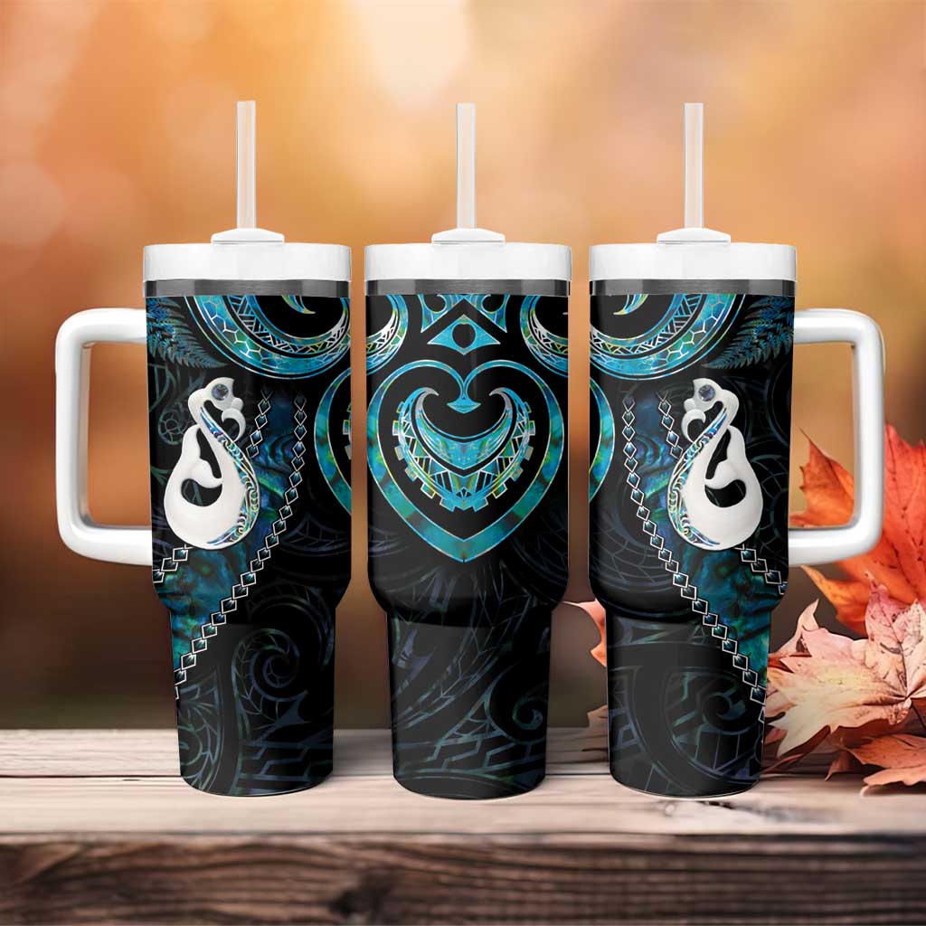 New Zealand Aotearoa Maori Manaia Paua Shell Glitter Turquoise Custom Stanley Cup 40 oz 30 oz Tumbler With HandleTVC2301370 - Image 4