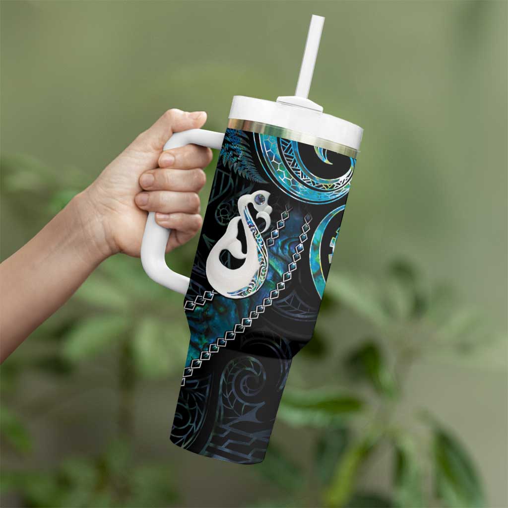 New Zealand Aotearoa Maori Manaia Paua Shell Glitter Turquoise Custom Stanley Cup 40 oz 30 oz Tumbler With HandleTVC2301370 - Image 3