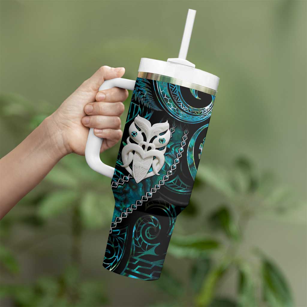 New Zealand Aotearoa Maori Wheku Paua Shell Glitter Turquoise Custom Stanley Cup 40 oz 30 oz Tumbler With HandleTVC2301359 - Image 3