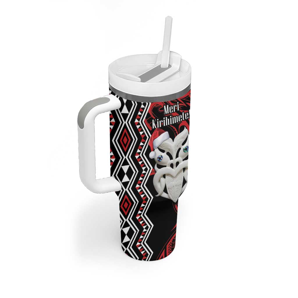 New Zealand Christmas Meri Kirihimete Maori Wheku Taniko Art Custom Stanley Cup 40 oz 30 oz Tumbler With HandleTVC2301363 - Image 2
