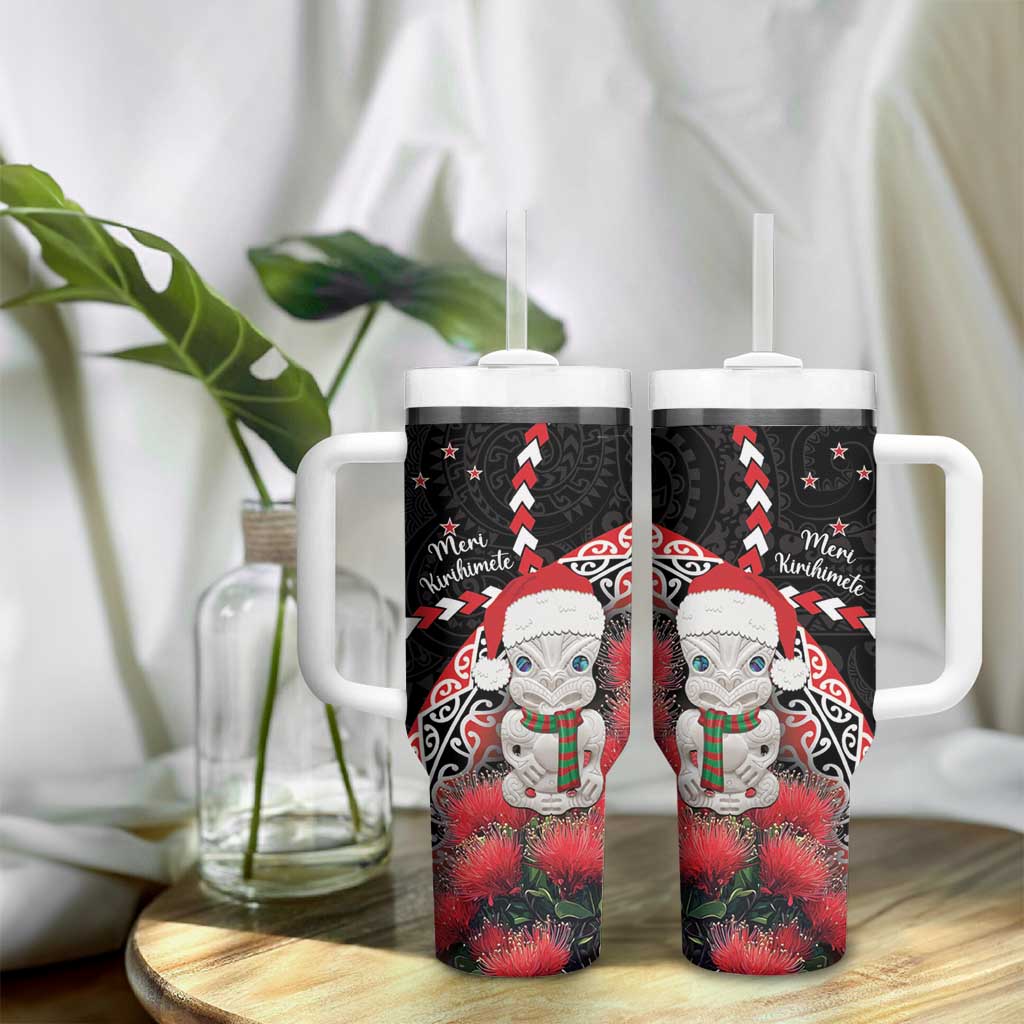 New Zealand Christmas Meri Kirihimete Santa Hei Tiki Pohutukawa Custom Stanley Cup 40 oz 30 oz Tumbler With HandleTVC2301358 - Image 9