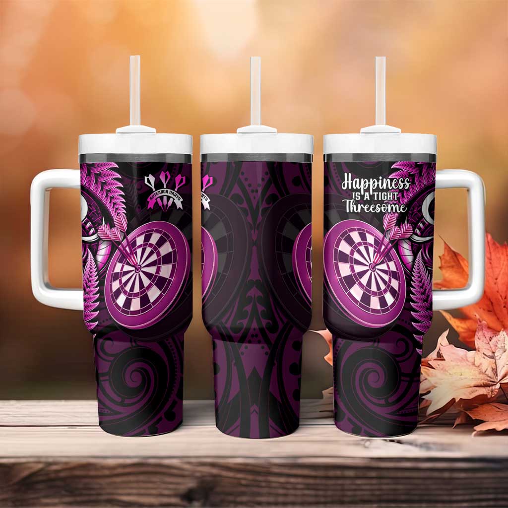 New Zealand Darts Happiness Is A Tight Threesome Maori Pink Custom Stanley Cup 40 oz 30 oz Tumbler With HandleTVC2301322