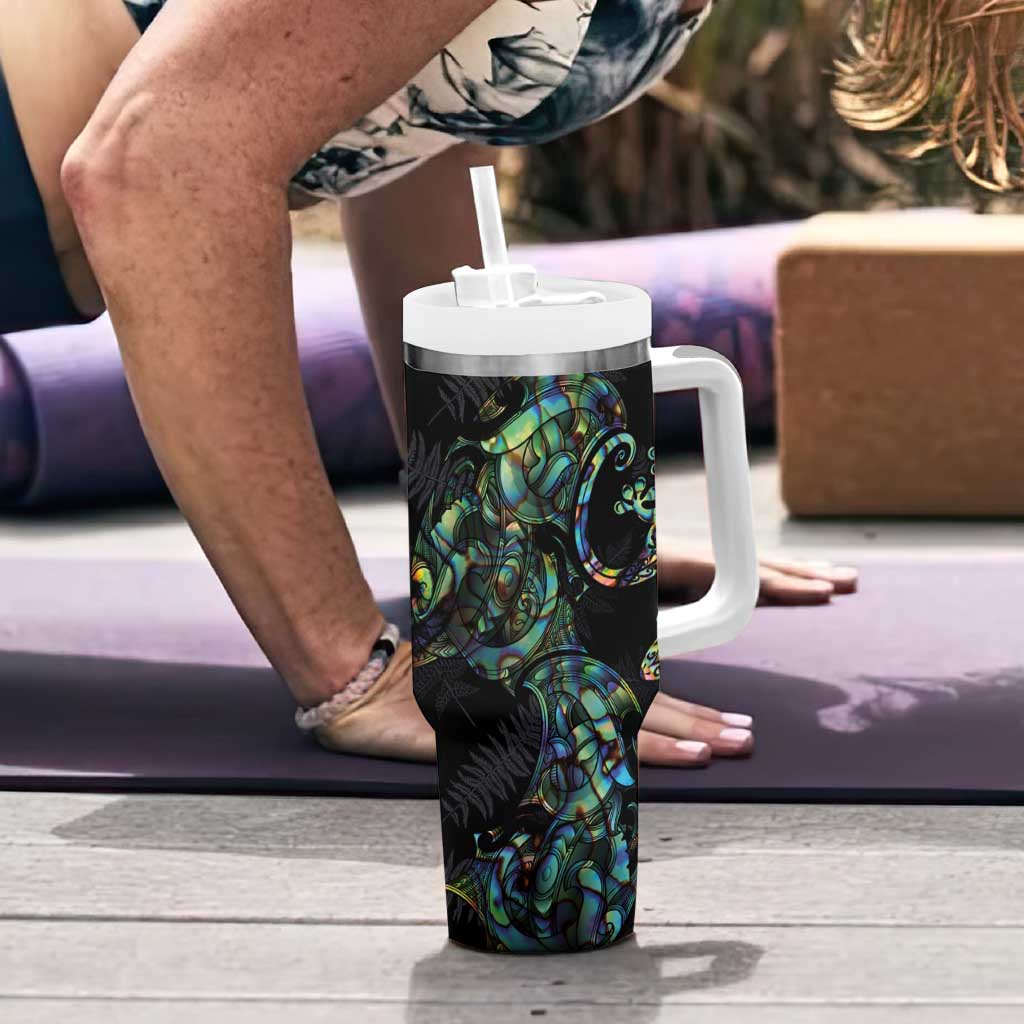 New Zealand Gecko Maori Art Tattoo Paua Shell Mode with Silver Fern Custom Stanley Cup 40 oz 30 oz Tumbler With HandleTVC2301349 - Image 6