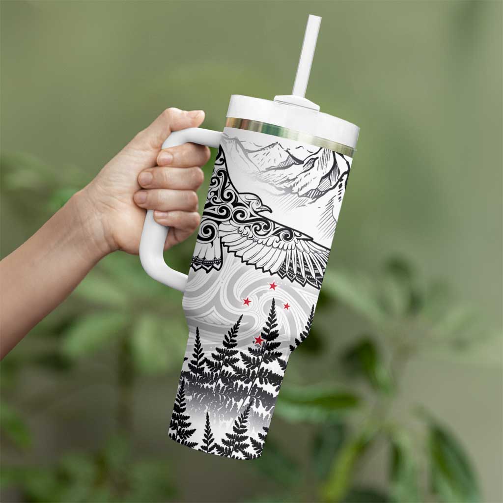 New Zealand Kea Bird Maori Tattoo and Silver Fern White Color Custom Stanley Cup 40 oz 30 oz Tumbler With HandleTVC2301358 - Image 3