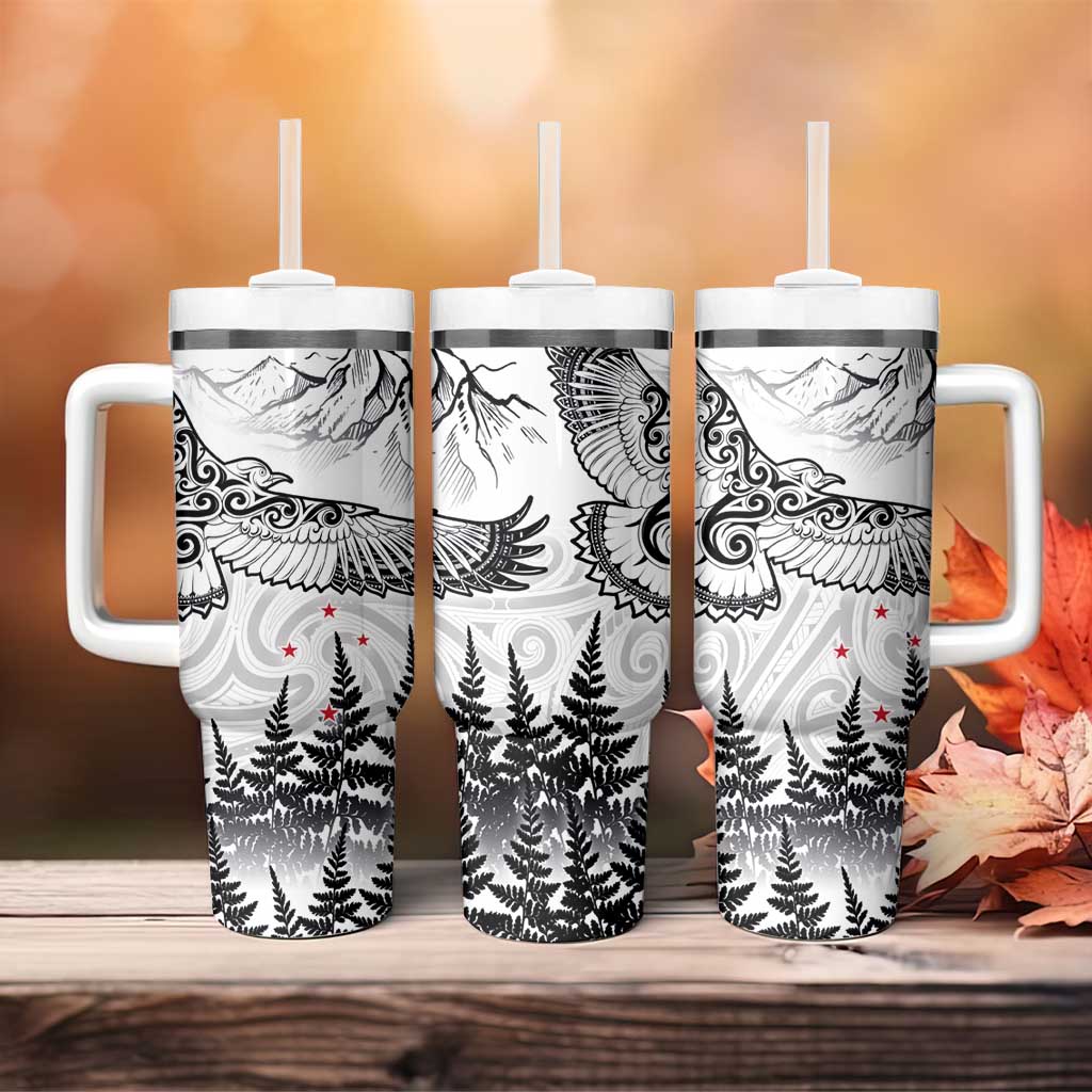 New Zealand Kea Bird Maori Tattoo and Silver Fern White Color Custom Stanley Cup 40 oz 30 oz Tumbler With HandleTVC2301358 - Image 4