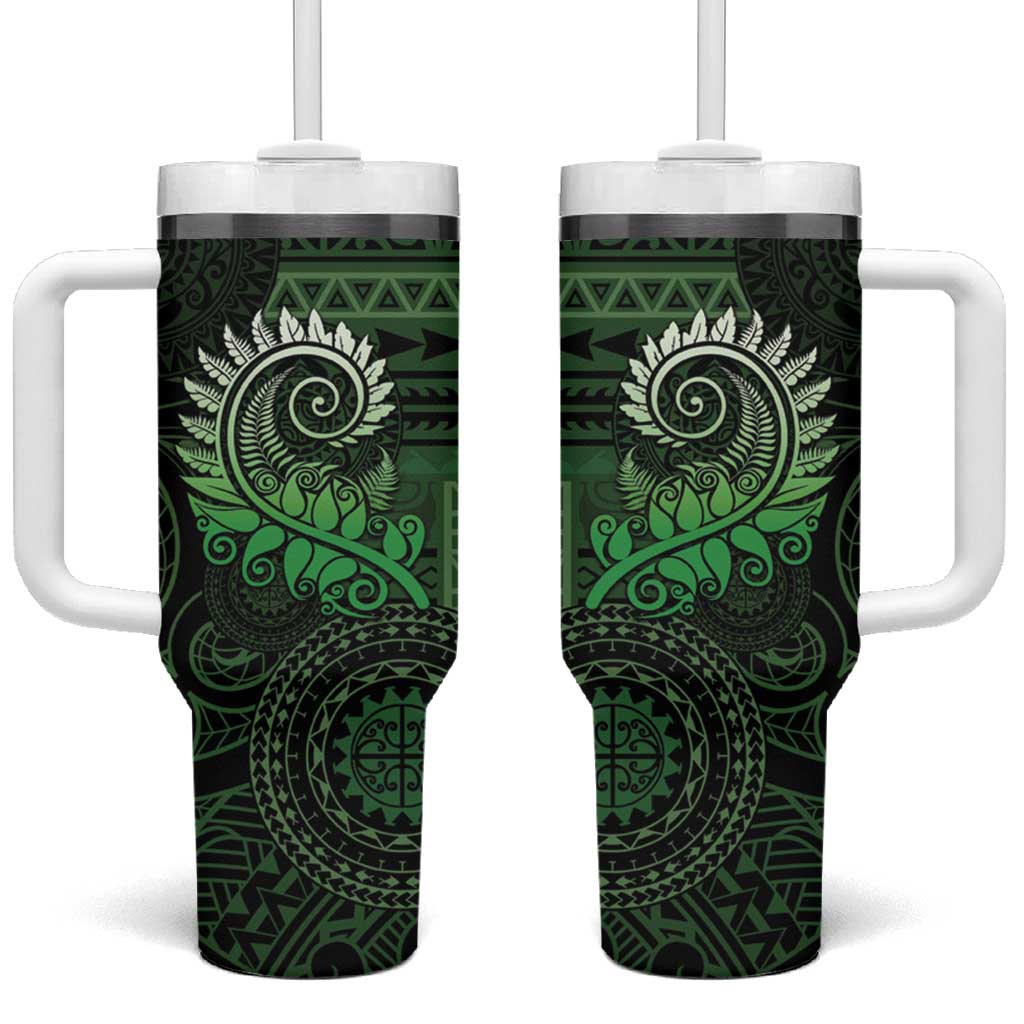 New Zealand Maori Koru Fern Spiral Polynesian Green Custom Stanley Cup 40 oz 30 oz Tumbler With HandleTVC2301371