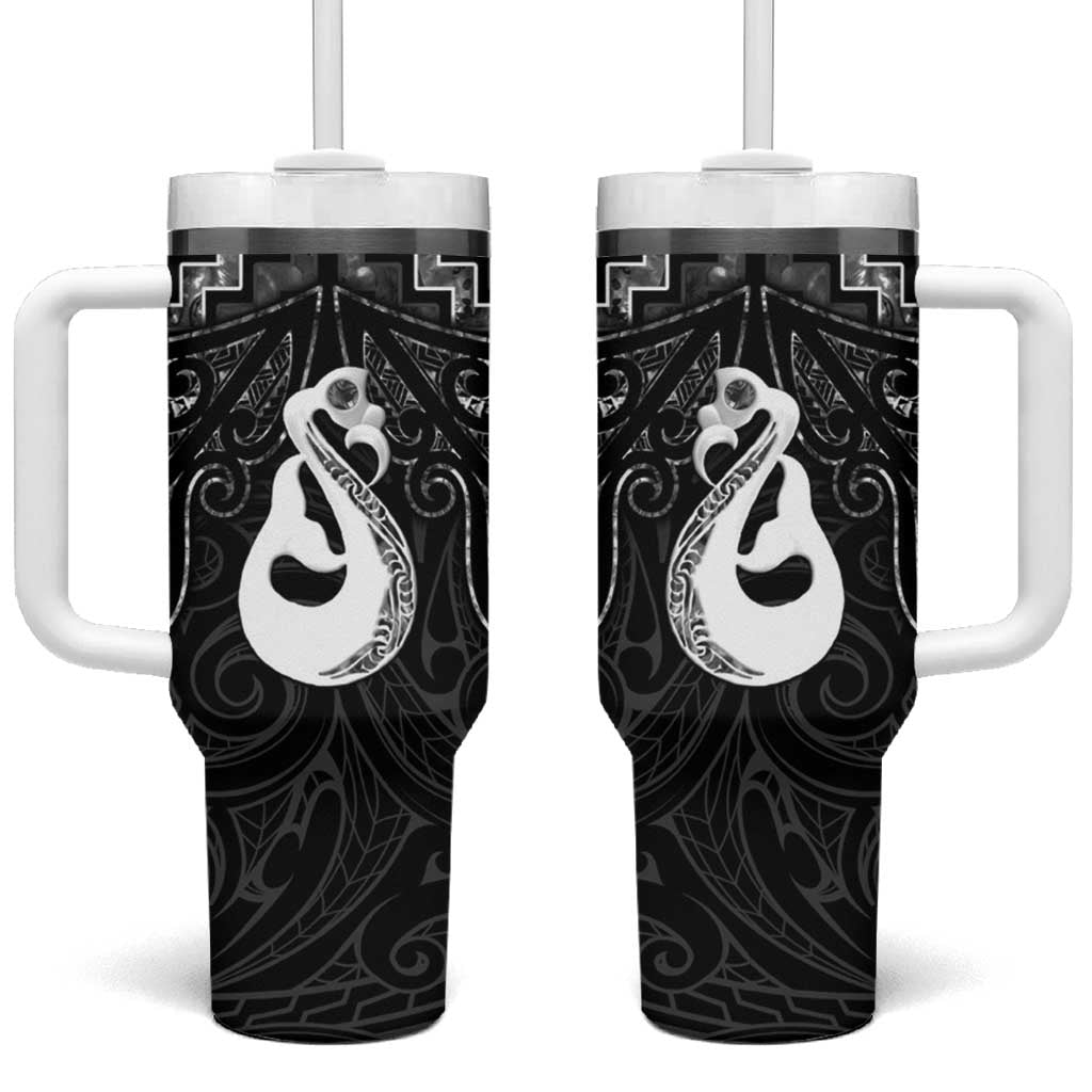 New Zealand Maori Poutama Manaia Black Paua Shell Custom Stanley Cup 40 oz 30 oz Tumbler With HandleTVC2301383