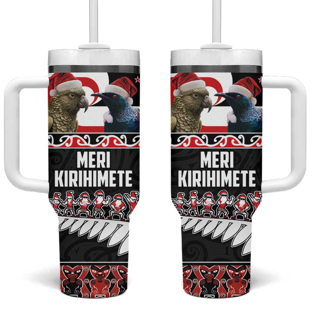 New Zealand Meri Kirihimete Christmas Tui Bird and Kea Bird Haka Santa Custom Stanley Cup 40 oz 30 oz Tumbler With HandleTVC2301345