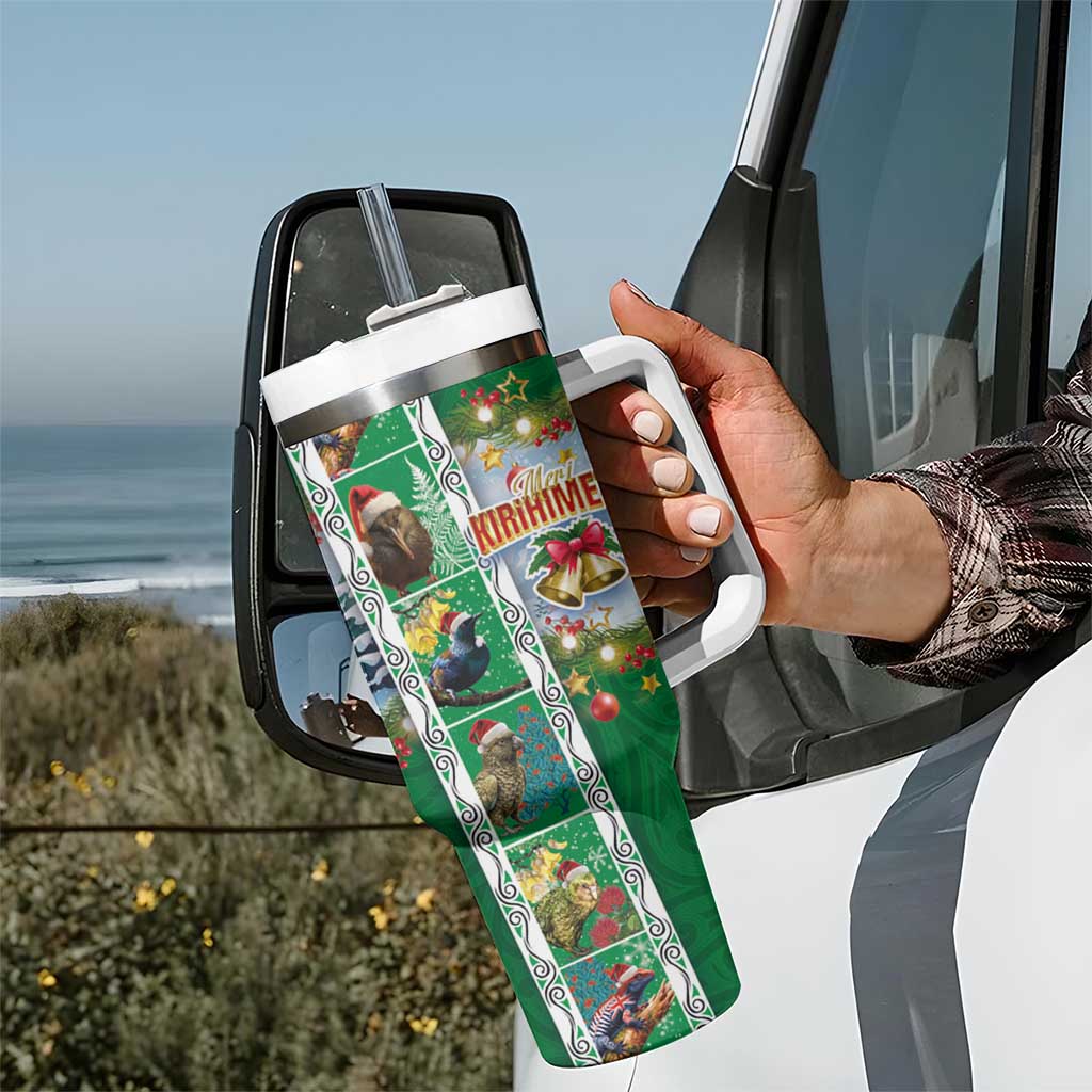 New Zealand Merry Christmas Maori Animals Xmas and Koru Tattoo Green Color Custom Stanley Cup 40 oz 30 oz Tumbler With HandleTVC2301349 - Image 7