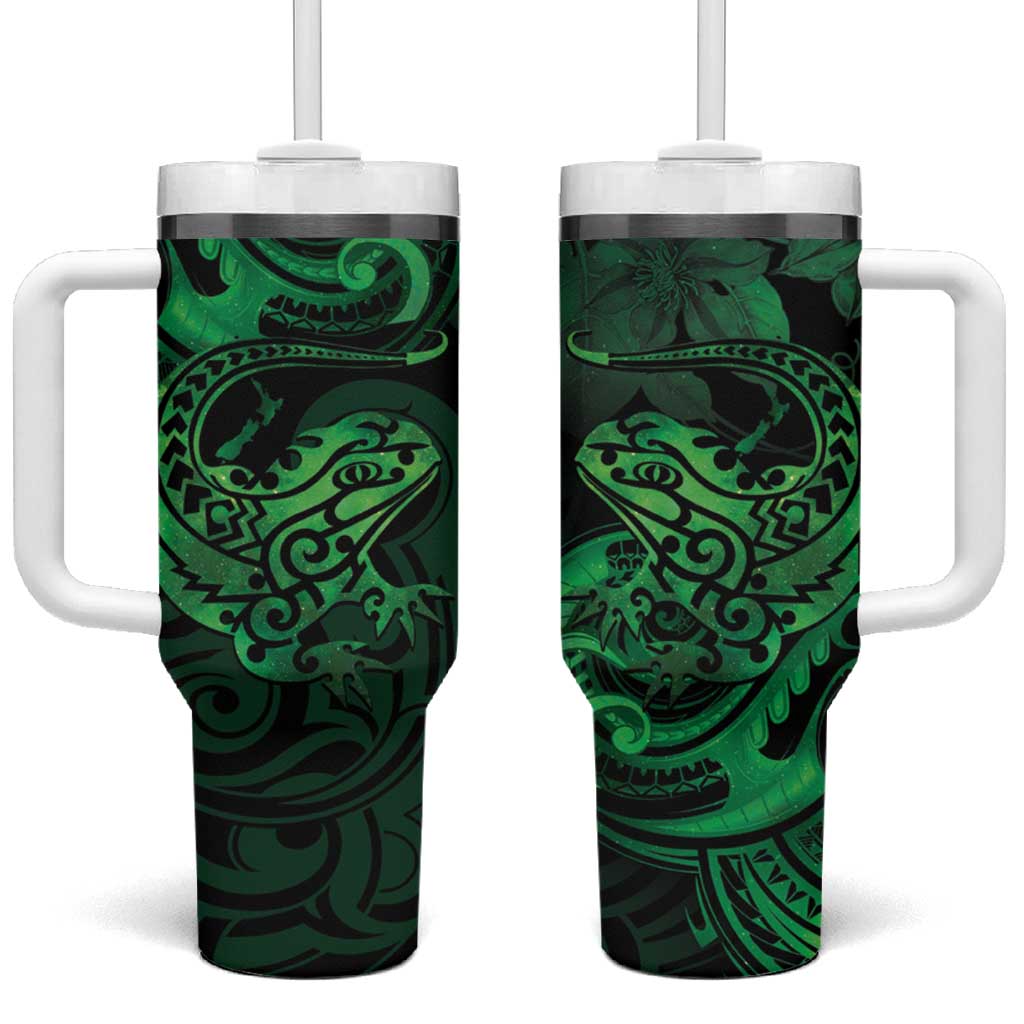 New Zealand Tuatara Aotearoa Maori Clematis Flowers Green Custom Stanley Cup 40 oz 30 oz Tumbler With HandleTVC2301377
