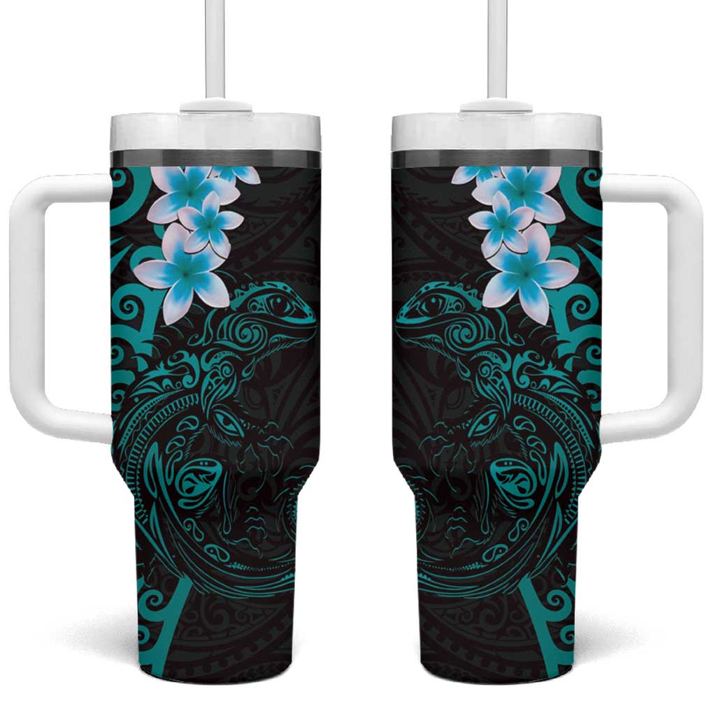 New Zealand Tuatara Plumeria Maori Teal Koru Tribal Tattoo Custom Stanley Cup 40 oz 30 oz Tumbler With HandleTVC2301359