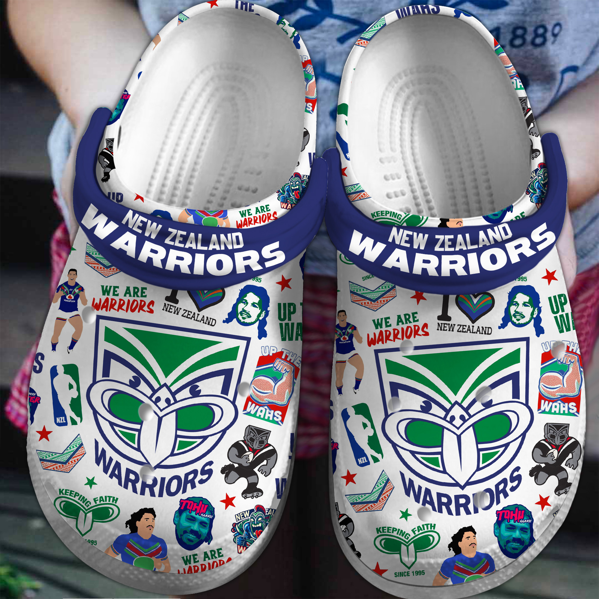 New Zealand Warriors NRL Sport Crocs Crocband Clogs Shoes Comfortable For Men Women and Kids