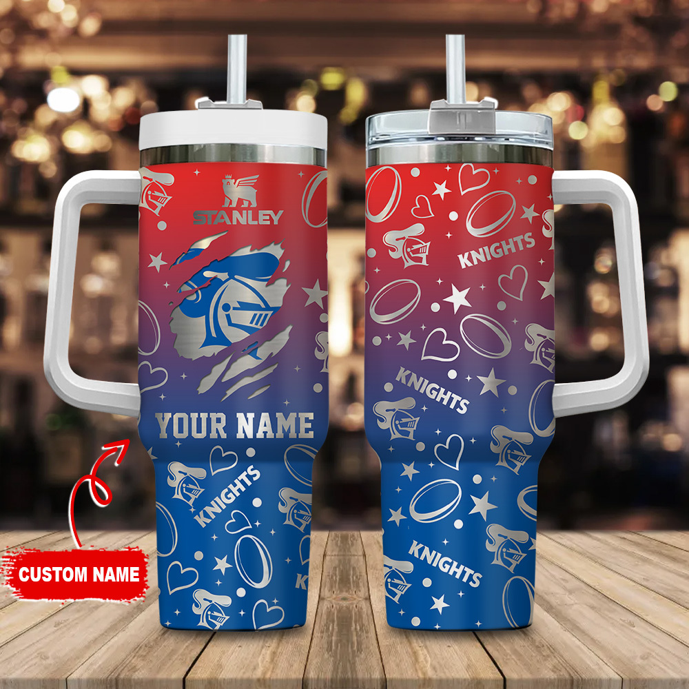 Newcastle Knights NRL Silver Logo Custom Stanley Cup 40 oz 30 oz Tumbler With HandleTVC2301180