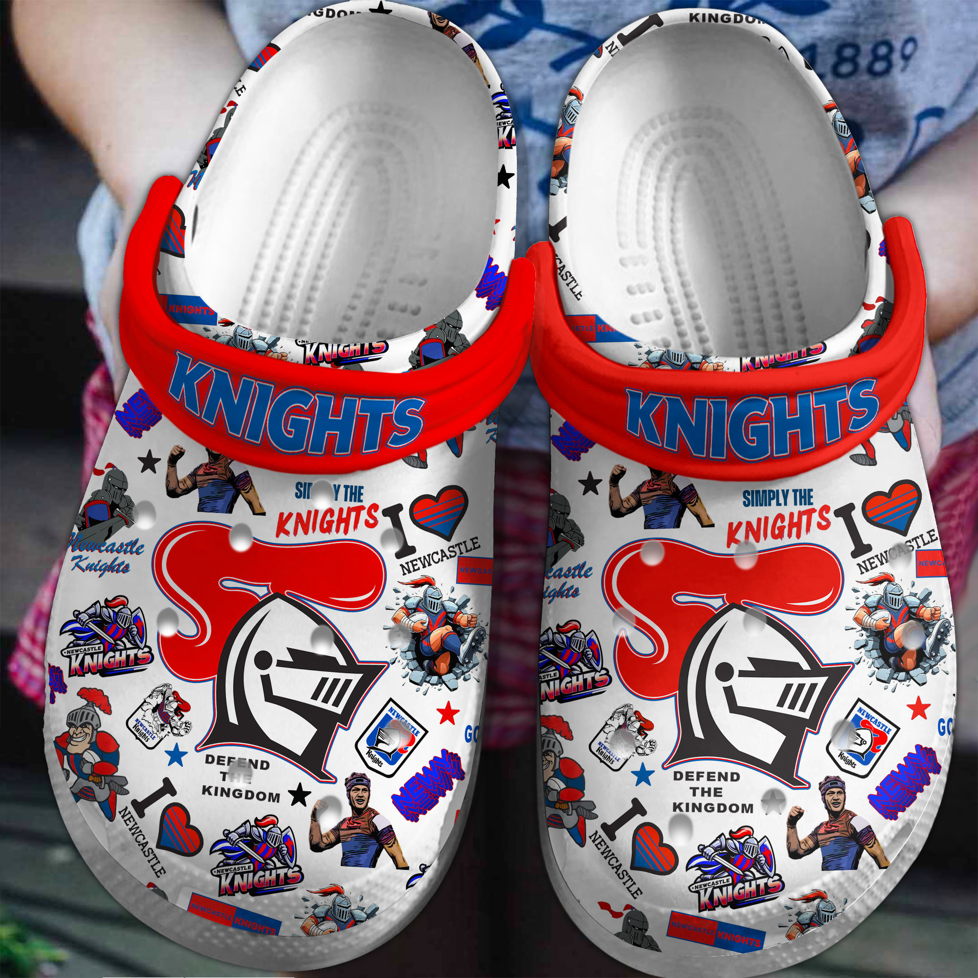 Newcastle Knights NRL Sport Crocs Crocband Clogs Shoes Comfortable For Men Women and Kids