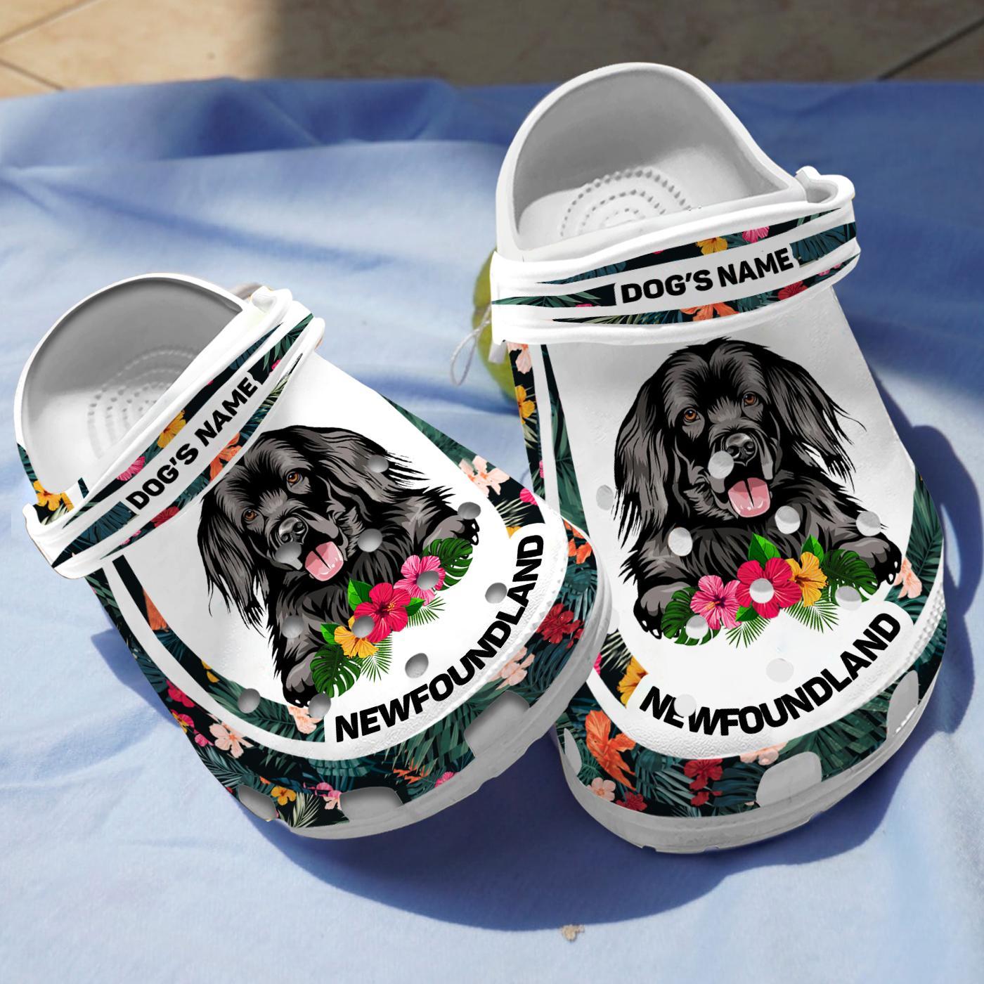 Newfoundland Dog Crocs Crocband Clogs Shoes Comfortable For Men Women and Kids