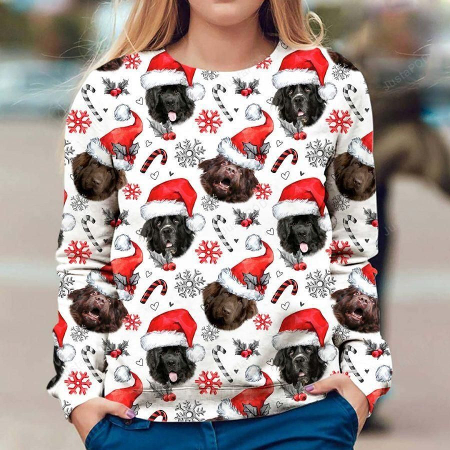 Newfoundland Ugly Christmas Sweater Adult 3D Funny Matching for family