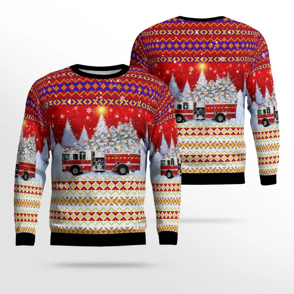 Newport Fire Co Newport New York Christmas AOP Ugly Sweater Christmas Unisex Sweaters Gift For Christmas