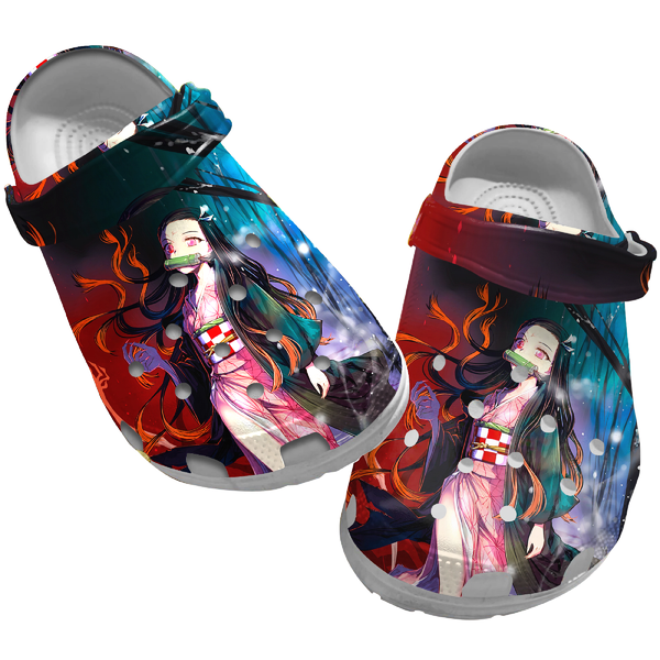 Nezuko Demon Slayer Anime Crocs Crocband Clogs Shoes Comfortable For Men Women and Kids
