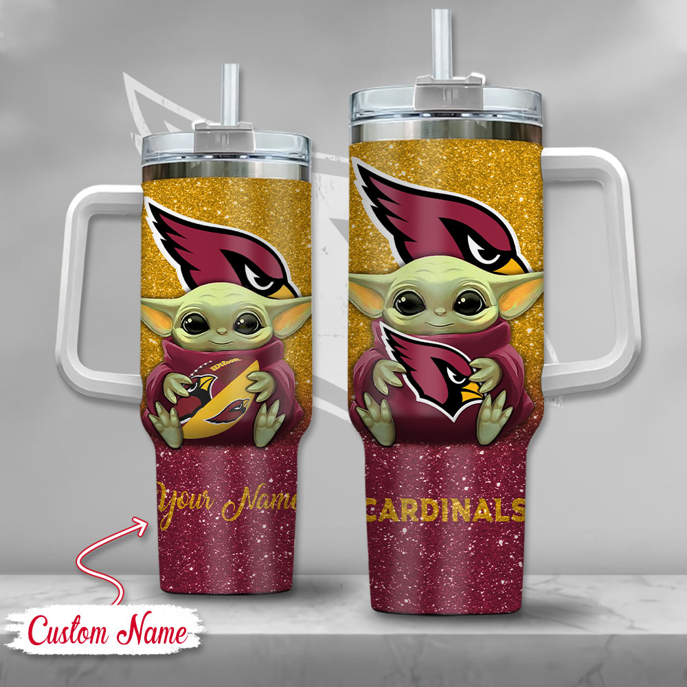 NFL Arizona Cardinals Baby Yoda Custom Stanley Cup 40 oz 30 oz Tumbler With HandleTVC2301127