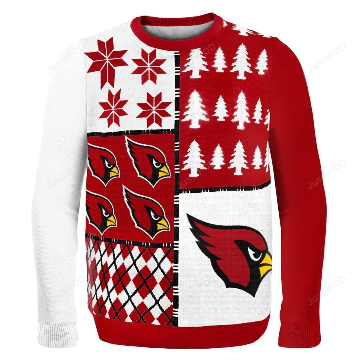 NFL Arizona Cardinals Busy Block Nfl Ugly Christmas Sweater Adult 3D Funny Matching for family