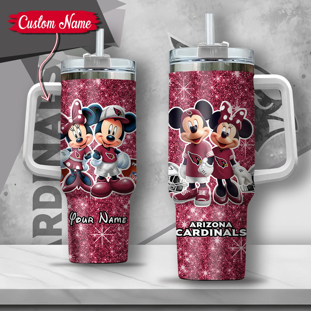 NFL Arizona Cardinals Mickey And Minnie Couple M7TDAHCNFL501 Custom Stanley Cup 40 oz 30 oz Tumbler With HandleTVC2301127