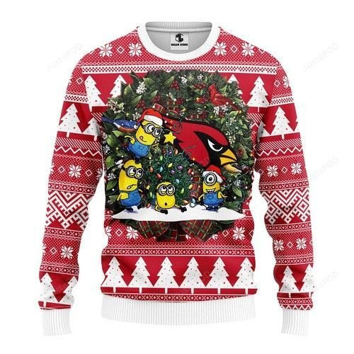 Nfl Arizona Cardinals Minion Ugly Christmas Sweater Adult 3D Funny Matching for family