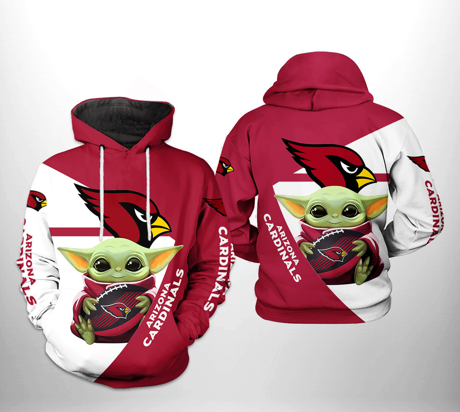 NFL Arizona Cardinals NFL Baby Yoda Team 3D All Over Print Hoodie, Zip Hoodie